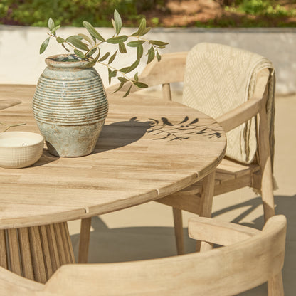 Willow 4 Seater Round Garden Dining Set with Elowen Chairs - Laura James