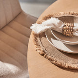 Willow Whitewash 4 Seater Round Dining Table with Bella Boucle Dining Chairs - Laura James 