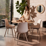 Willow Whitewash 4 Seater Round Dining Table with Bella Boucle Dining Chairs - Laura James 