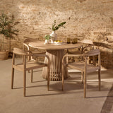 Willow 4 Seater Round Garden Dining Set with Sasha Chairs - Laura James