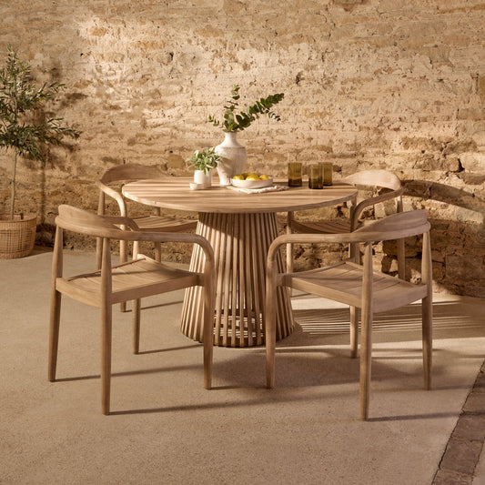 Willow 4 Seater Round Garden Dining Set with Sasha Chairs - Laura James