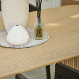 Willow 240cm Oval Dining Table - Whitewash Oak & 6 x Ella Armchairs - Black Oak - Laura James 