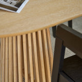 Willow 240cm Oval Dining Table - Whitewash Oak & 6 x Ella Armchairs - Black Oak - Laura James 