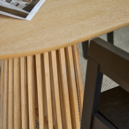 Willow 240cm Oval Dining Table - Whitewash Oak & 6 x Ella Armchairs - Black Oak - Laura James 
