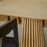 Willow 240cm Oval Dining Table - Whitewash Oak & 6 x Ella Armchairs - Black Oak - Laura James 