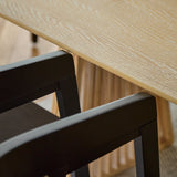 Willow 240cm Oval Dining Table - Whitewash Oak & 6 x Ella Armchairs - Black Oak - Laura James 