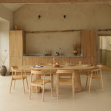 Willow Whitewash Oak Oval Dining Table Set - 6 Seater - Carter Dining Armchairs - Whitewash Oak Legs - Laura James