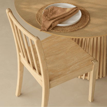 Amelia Extendable Whitewash Oval Dining Table Set  - 6 Seater - Tilly Natural String Dining Chairs - Whitewash Oak Legs - Laura James