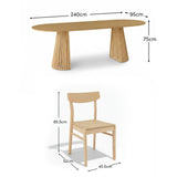 Willow Whitewash Oak Oval Dining Table Set - 6 Seater - Faye Dining Chairs - Whitewash Oak Legs - Laura James