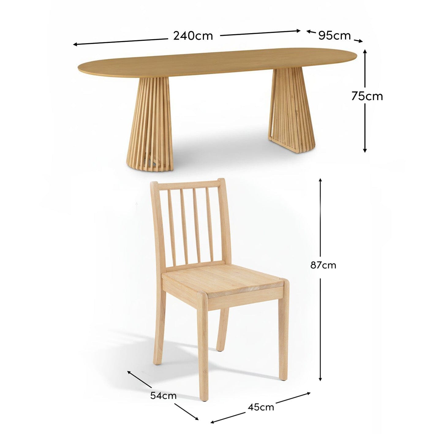 Willow Whitewash Oak Oval Dining Table Set - 6 Seater - Tilly Dining Chairs - Whitewash Oak Legs - Laura James