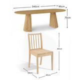 Willow Whitewash Oak Oval Dining Table Set - 6 Seater - Tilly Dining Chairs - Whitewash Oak Legs - Laura James