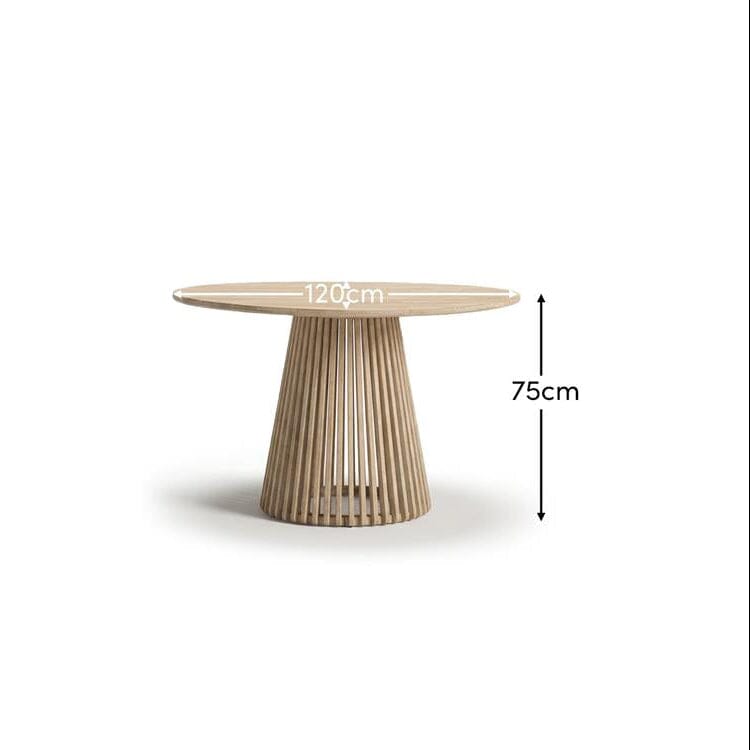 Willow Round Wooden Garden Table - Brushed Light Acacia - Laura James