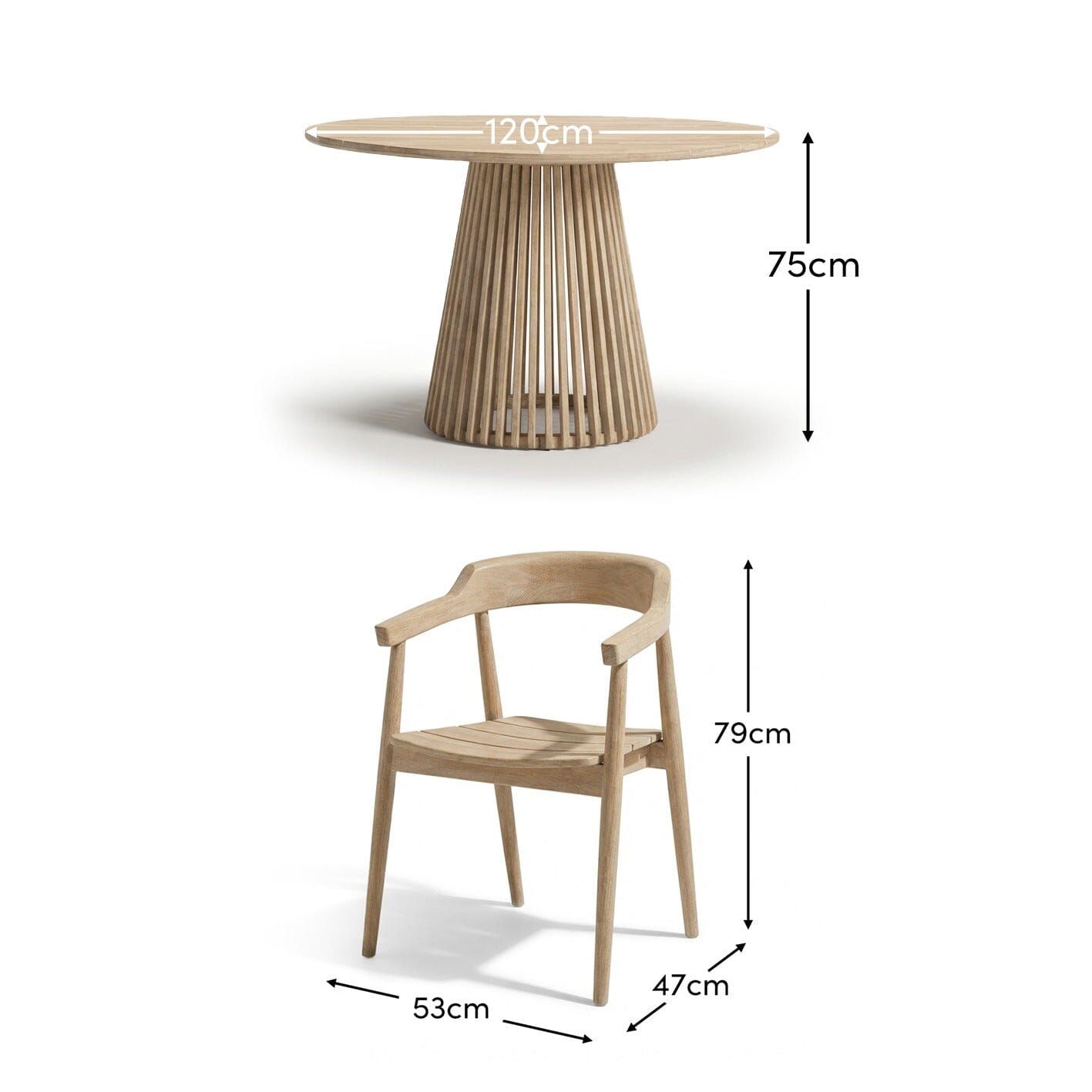 Willow 4 Seater Round Garden Dining Set with Elowen Chairs - Laura James