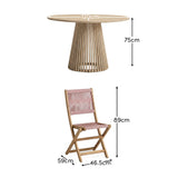 Willow 4 Seater White Acacia Round Garden Dining Set with Cove Pink Rope Chairs - Laura James