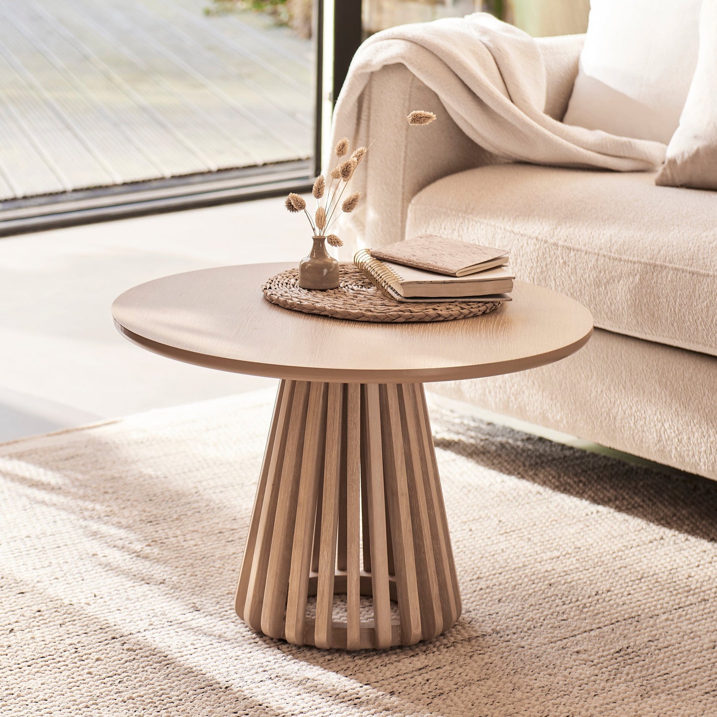 Willow Wood Coffee Table - Whitewash Oak - Laura James