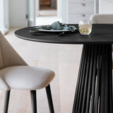 Willow 6 Seater Black Dining Table Set - Freya Sand Dining Chairs with Black Legs - Laura James