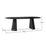 Willow Black Oval Dining Table - Laura James