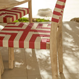 Willow 4 Seater Wooden Brushed Light Acacia Round Dining Set with Saffron Paprika and Beige Chairs - Laura James