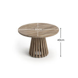 Willow Round Wooden Garden Coffee Table - Brushed Light Acacia - Laura James