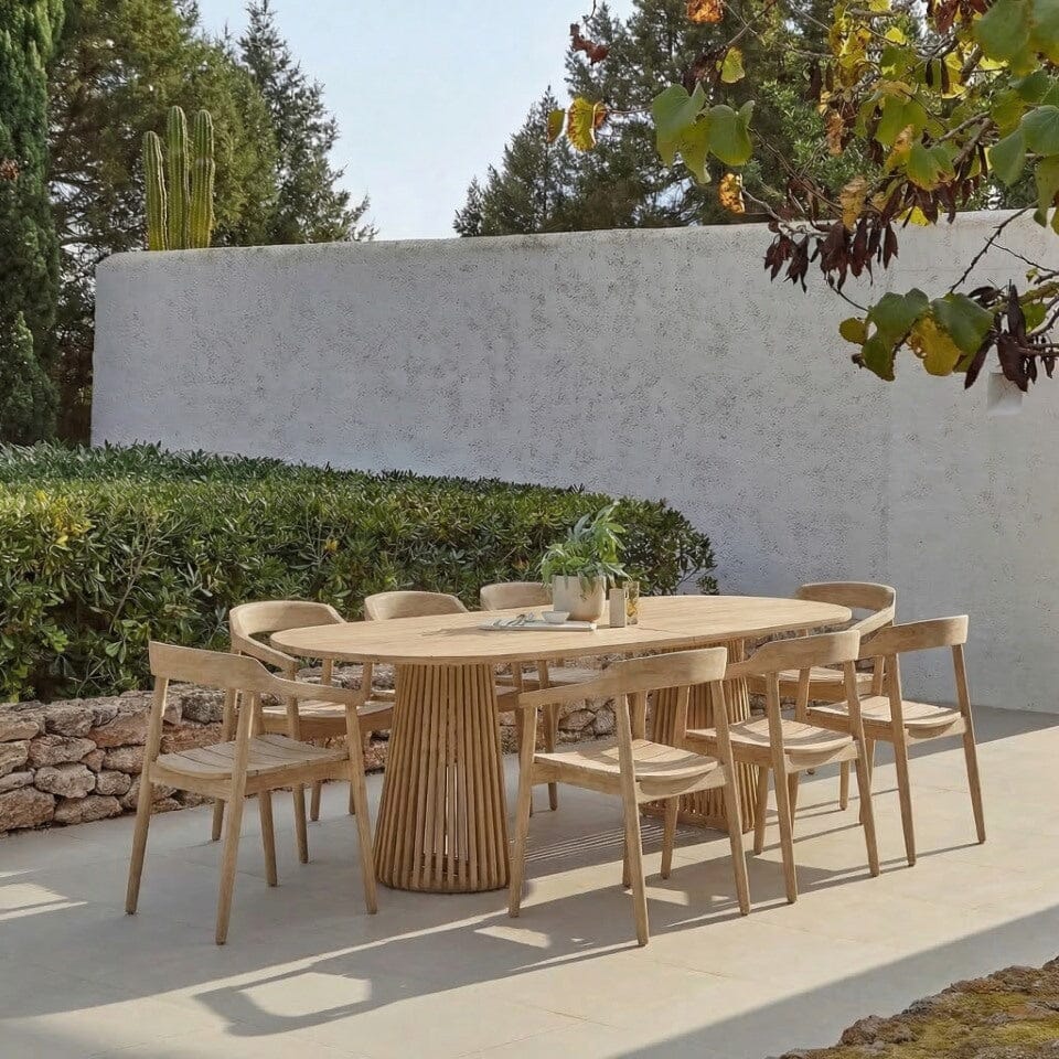 Willow Oval Garden Dining Table Set with Elowen Chairs - Laura James