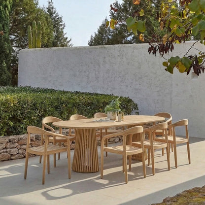 Willow Oval Garden Dining Table Set with Sasha Chairs - Laura James