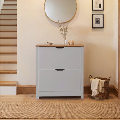 Windsor Shoe Cabinet - 2 Door - Grey