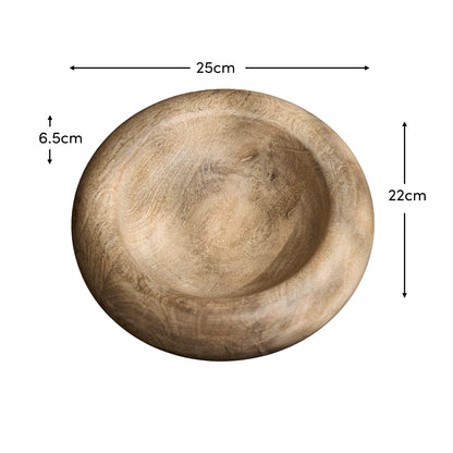 Yattendon 25cm Bowl - Chalked Mango Wood - Laura James 