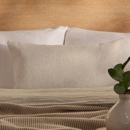 Yelden 35x55cm Scatter Cushion Cover - Light Beige Boucle - Laura James 