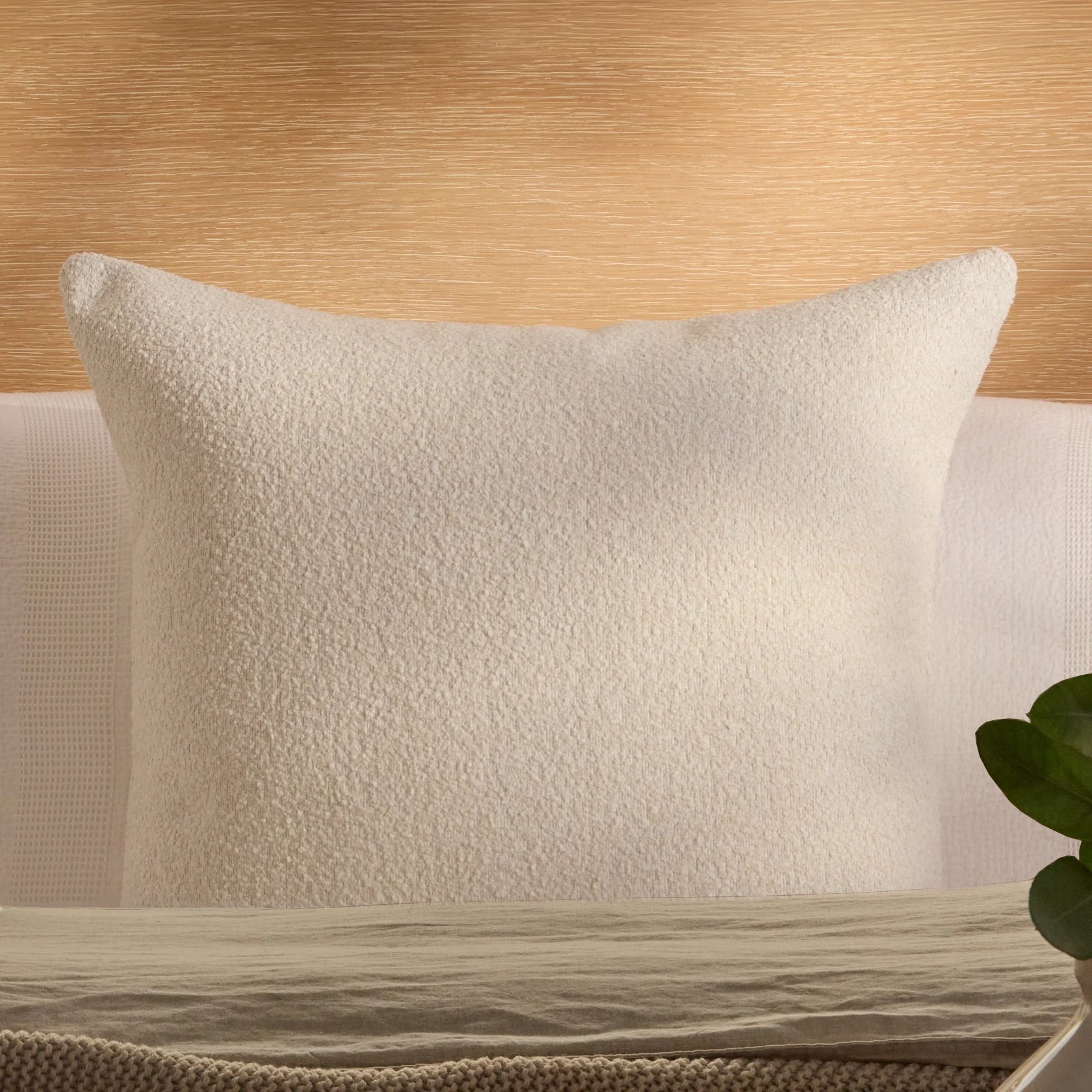 Yelden 50x50cm Scatter Cushion Cover - Light Beige Boucle - Laura James 