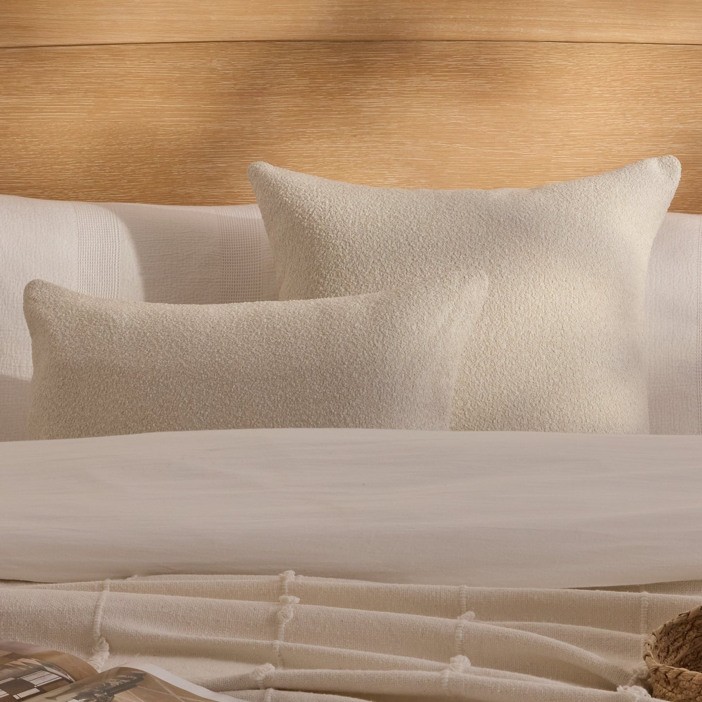 Yelden 50x50cm Scatter Cushion Cover - Light Beige Boucle - Laura James