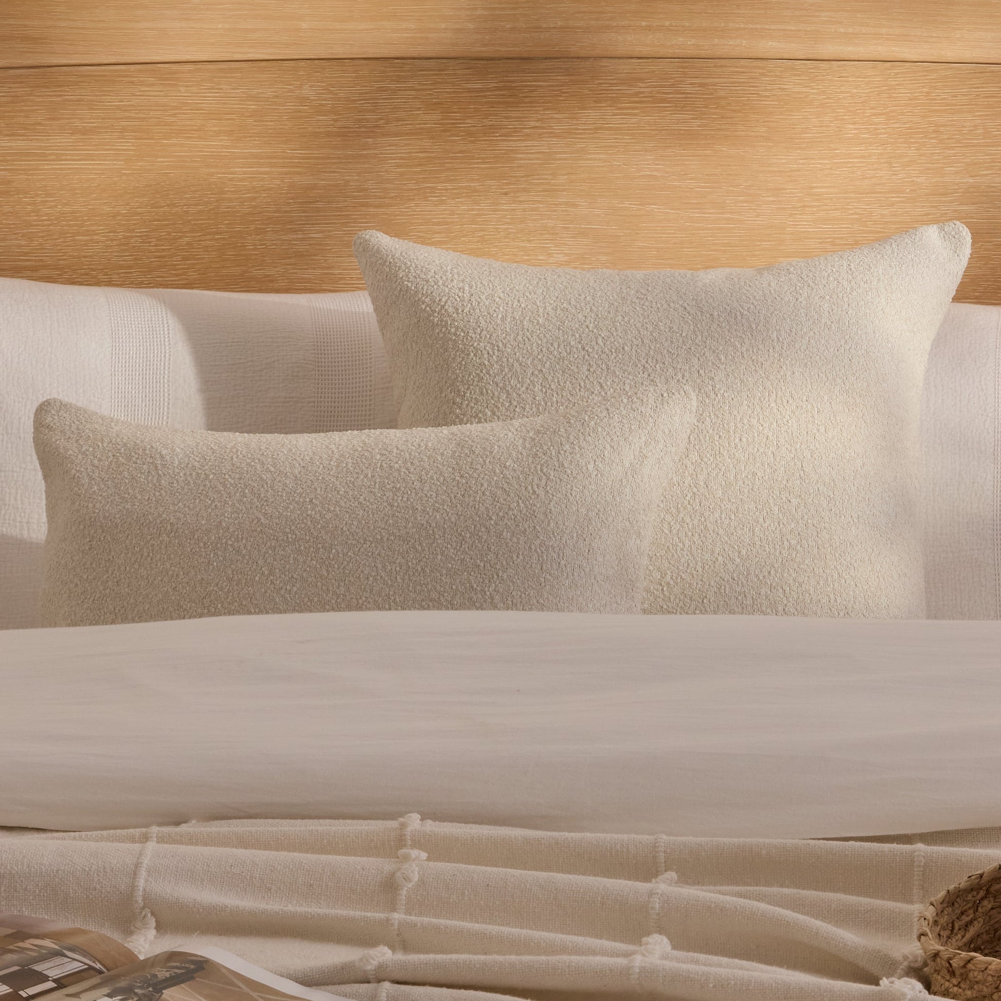 Yelden 50x50cm Scatter Cushion Cover - Light Beige Boucle - Laura James