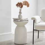 Zaliki Concrete Round Side Table - Pearl Terrazzo - Laura James 