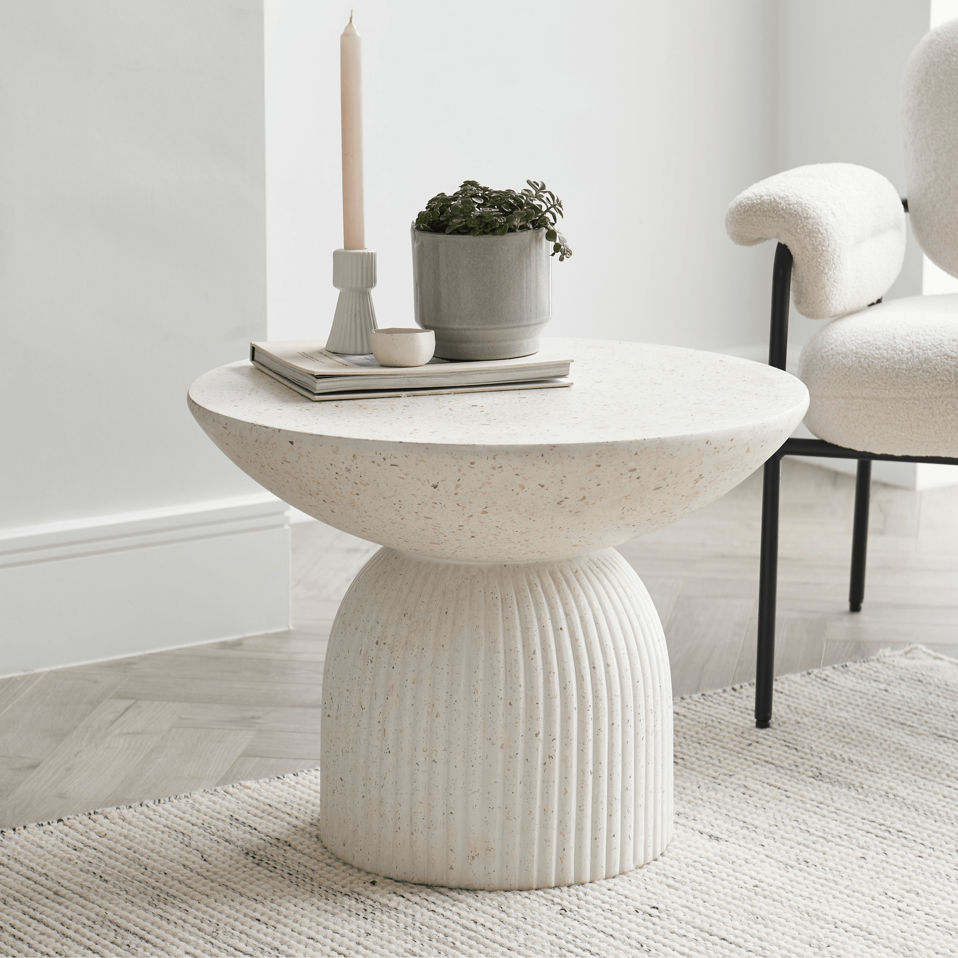 Zaliki Pearl Terrazzo Concrete Coffee Table - Laura James