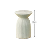 Zaliki Concrete Round Garden Side Table - Pearl Terrazzo - Laura James 