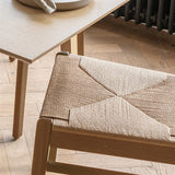 Charlie Pale Oak Extendable Dining Table Set - 4 Seater - Woven Pale Oak Dining Chairs - Laura James