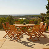 Ashby 8 Seater Wooden Round Garden Dining Set with Arms - 160cm - Laura James