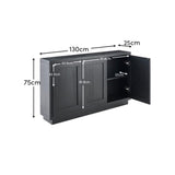 Astrid 3 Door Large Sideboard - Black Oak - Laura James