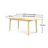 Paul Pale Oak Extending Dining Table - Large - Laura James