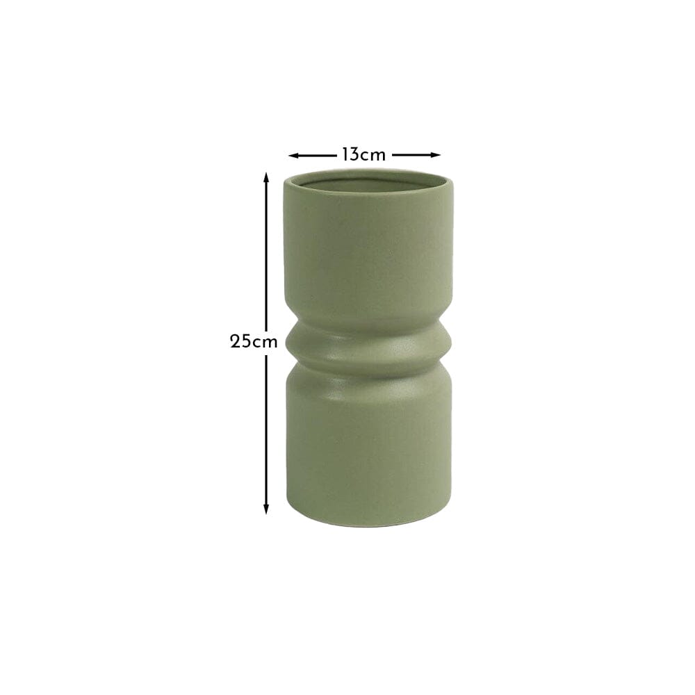 Ackton 25cm Ceramic Vase - Sage Green