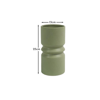 Ackton 25cm Ceramic Vase - Sage Green