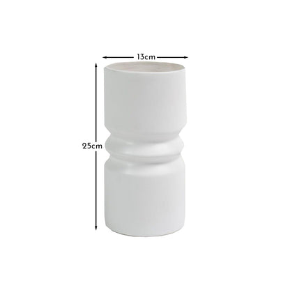 Outlet - Ackton 25cm Ceramic Vase - White