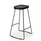 Aiden Black Mango Wood Backless Bar Stool - Set of 2