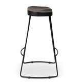 Aiden Black Mango Wood Backless Bar Stool - Set of 2