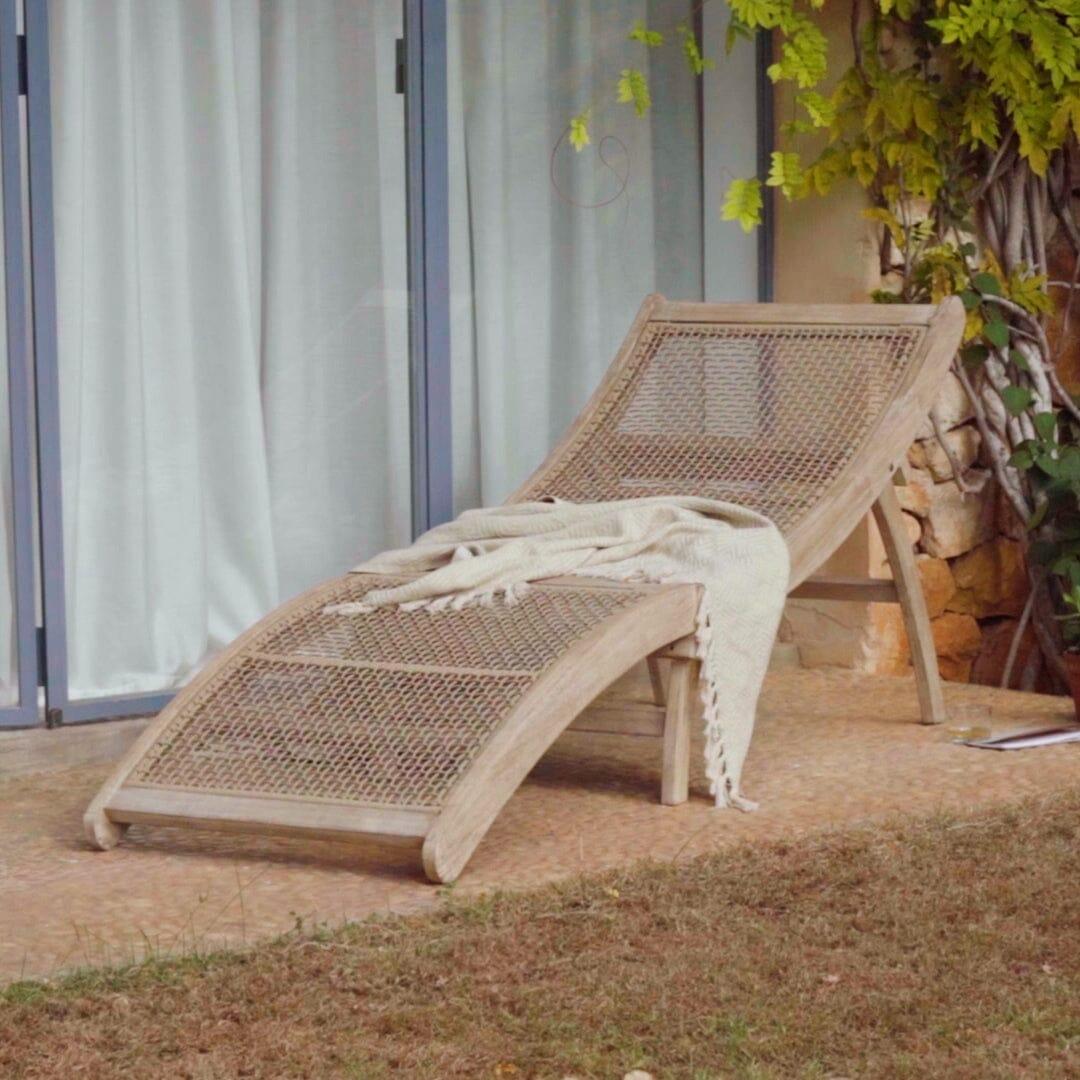 Akira Outdoor Wooden Rope Folding Sun Lounger - Laura James