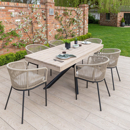 Amelia Dining Table 6 Hali Chairs Natural Garden Dining 