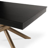 Amelia Black Wood Dining Table - Extendable - Oak Legs - Laura James 