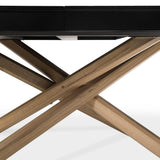 Amelia Black Wood Dining Table - Extendable - Oak Legs - Laura James 