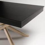 Amelia Black Wood extendable dining table - with Whitewash Legs - Laura James