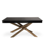 Amelia Black Wood Dining Table - - Oak Legs - Laura James 