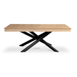 Amelia Pale Oak Wood Dining Table - - Black Legs - Laura James 